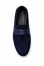 Navy Genuine Suede Ultra Flexible Rubber Sole Loafer