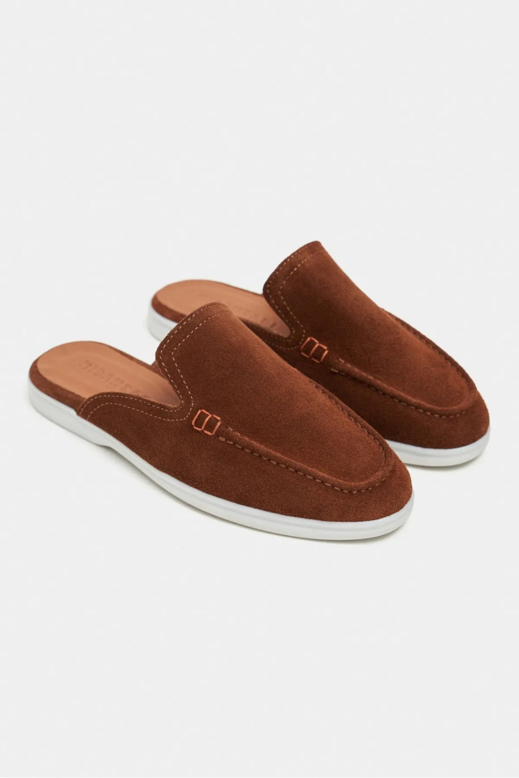Sorrento – Handcrafted Genuine Suede Leather Mule Loafers – Navy Suede