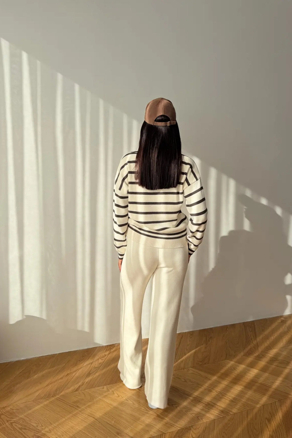 Blythe Striped Polo Knit Two-Piece Set