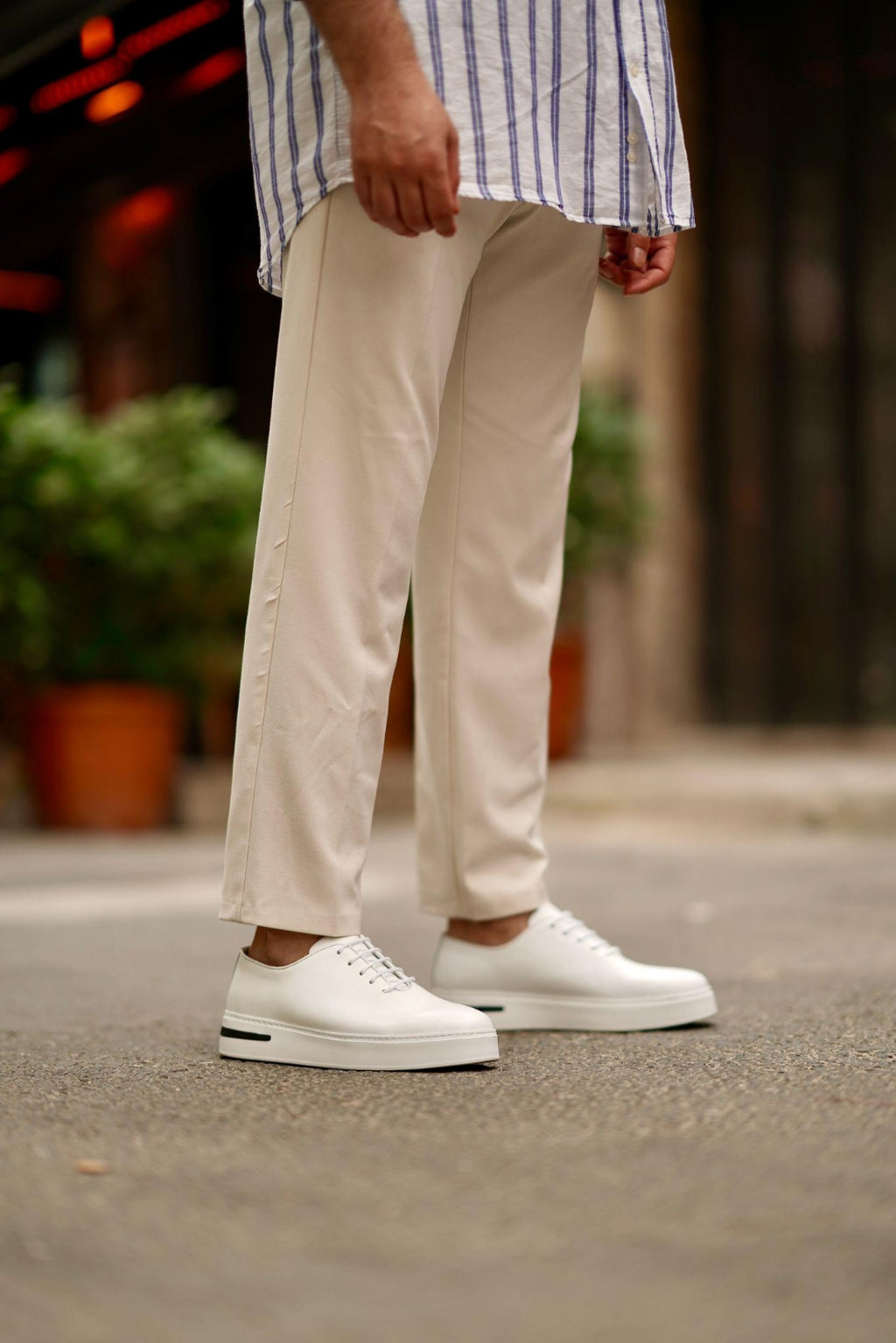 Martin Beyaz %100 Hakiki Deri Ultra Hafif Eva Taban Sneaker