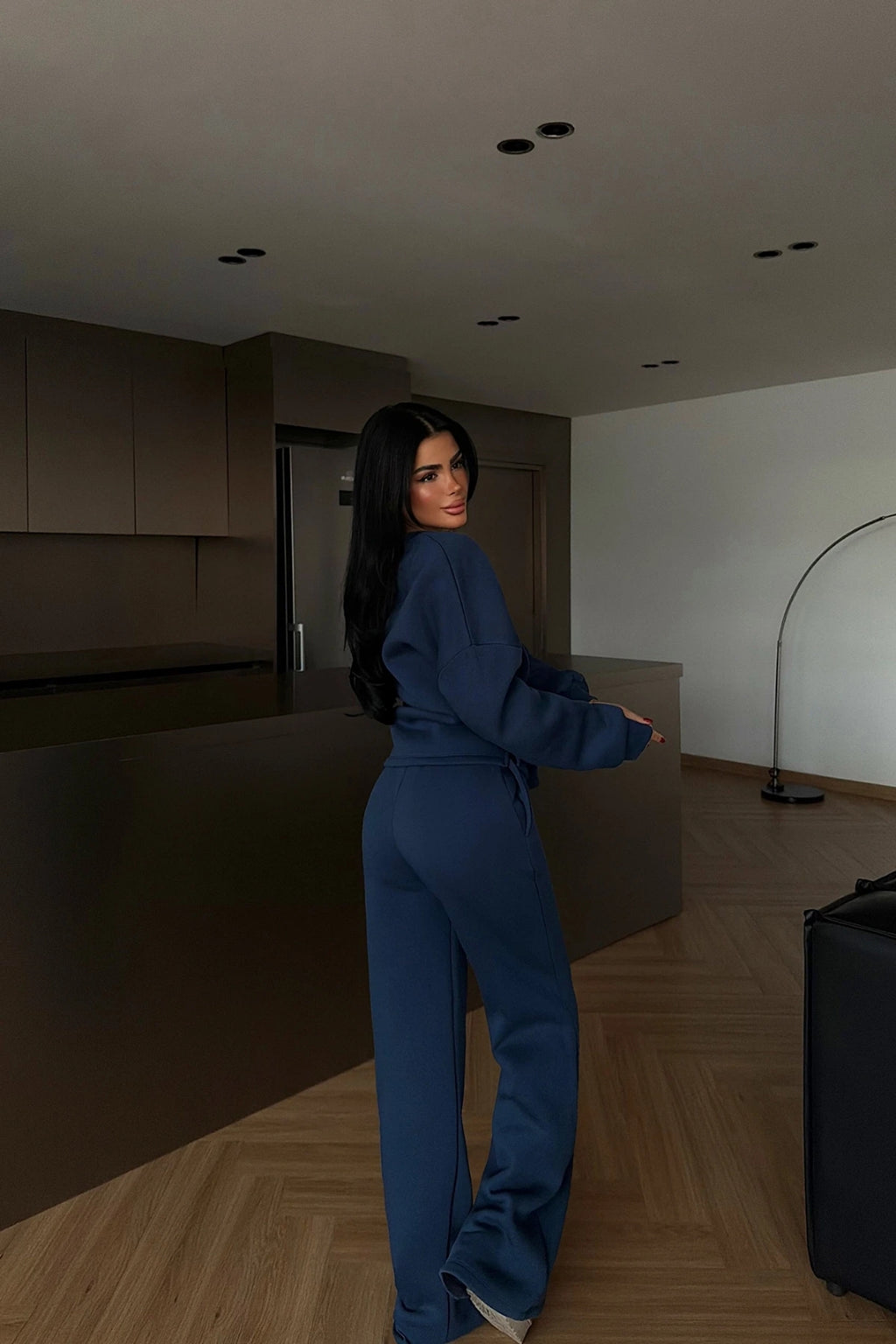 Veylora Sculpted Waist Wide-Leg Lounge Set