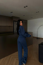 Veylora Sculpted Waist Wide-Leg Lounge Set
