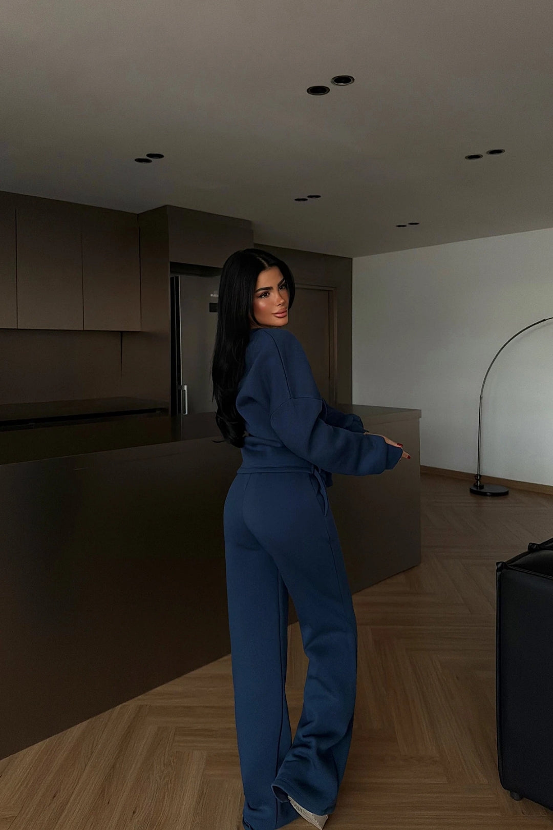 Veylora Sculpted Waist Wide-Leg Lounge Set
