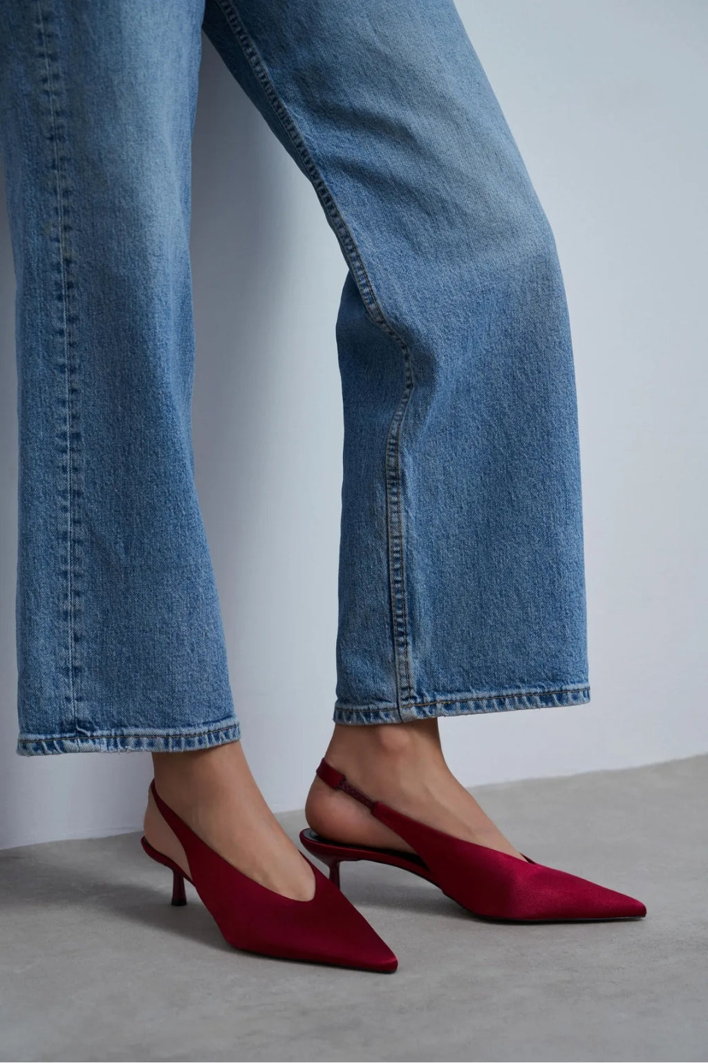 WILSON Satin Slingback Heels – Salmon Satin