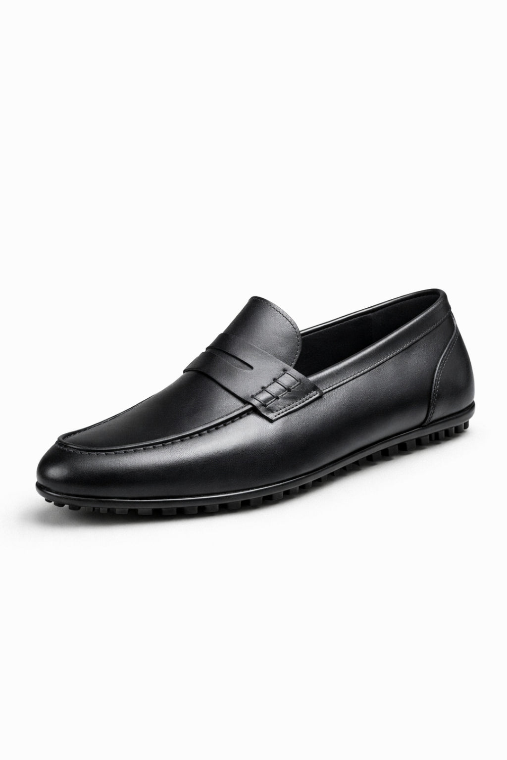 Siyah Hakiki Deri Ultra Esnek Penny Loafer