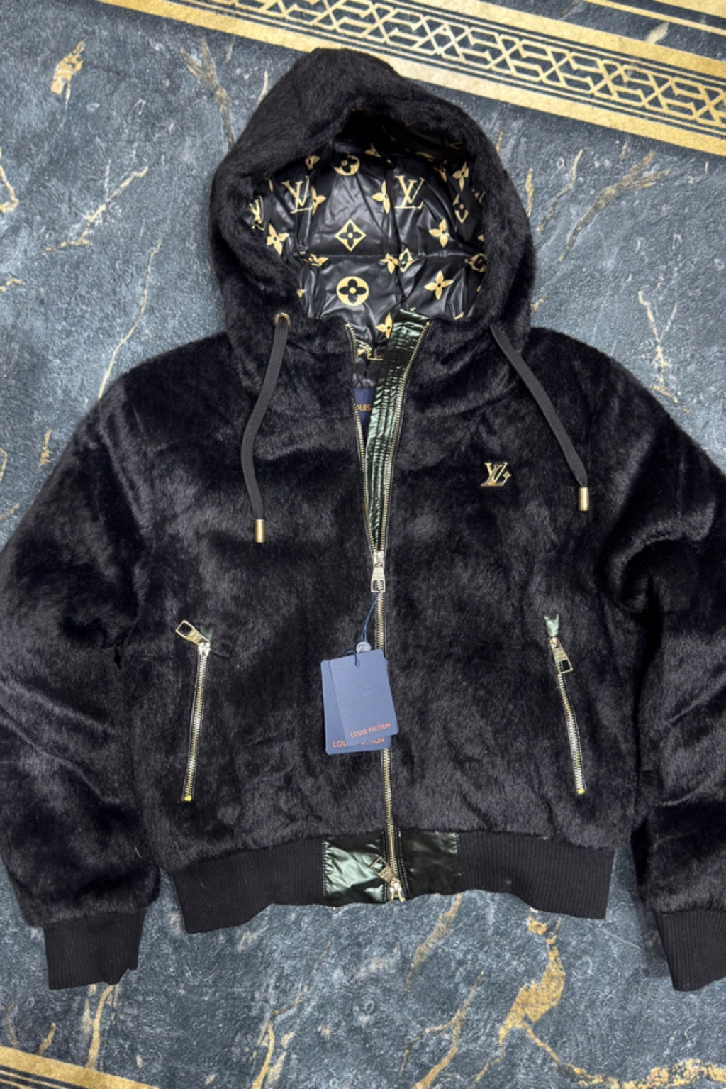 Peluş Kapüşonlu Bomber Ceket
