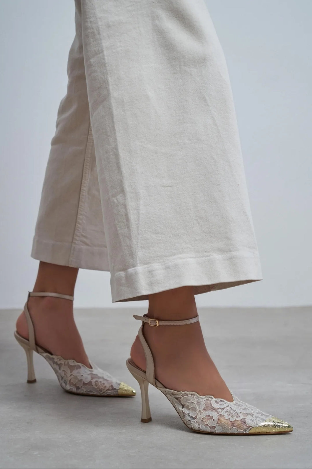 Celestia Royale Lace Couture Ankle Strap Heels – Burgundy