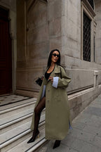 Sable Contrast Panel Trench Coat – Camel