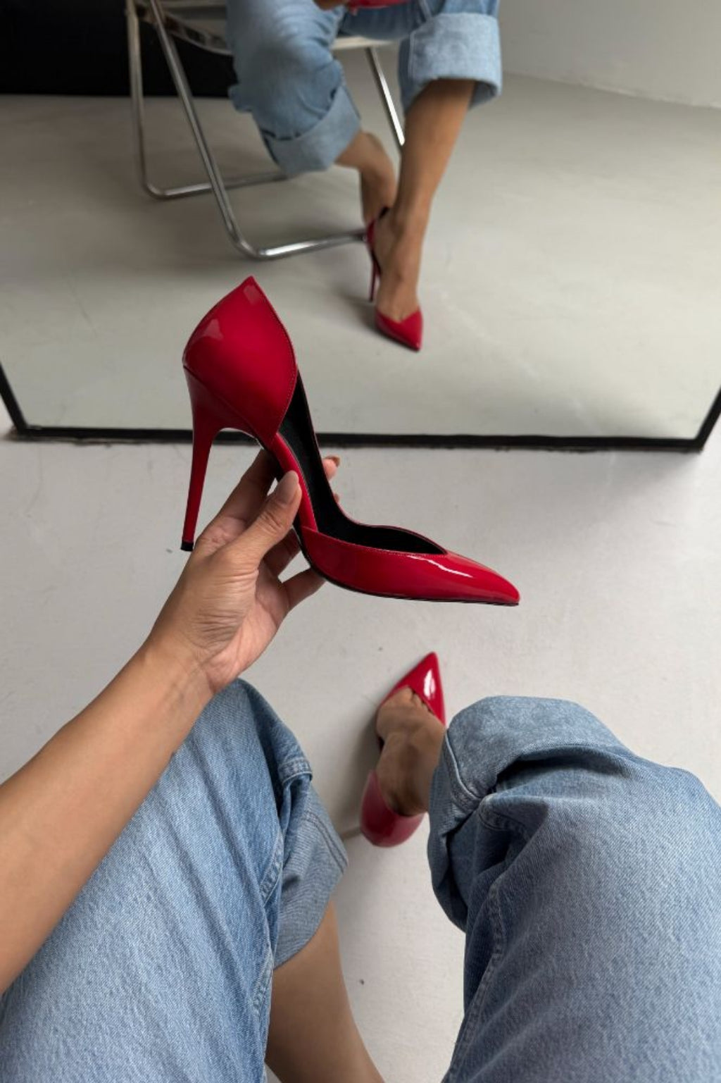 Sally Luxury Patent Leather Stiletto Pumps – 10 CM Heel