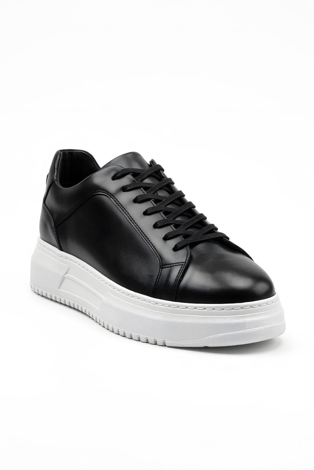 Armin Black 100% Genuine Leather Pool Eva Sole Sneakers