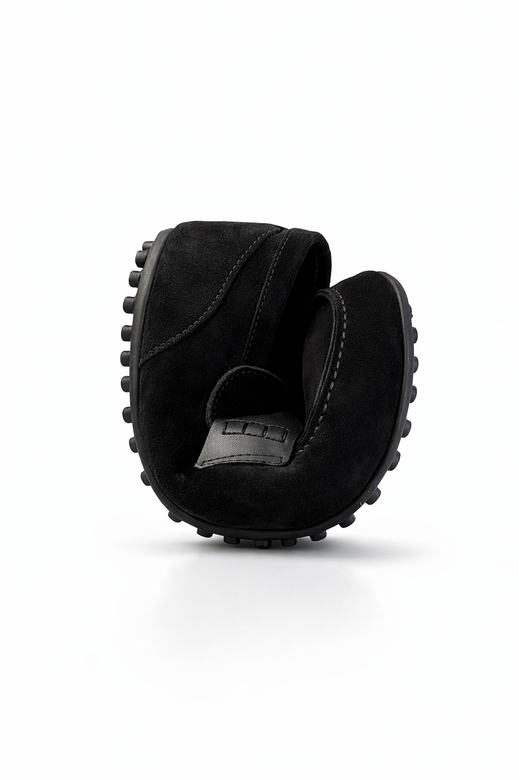 Black Genuine Suede Ultra Flexible Rubber Sole Loafer