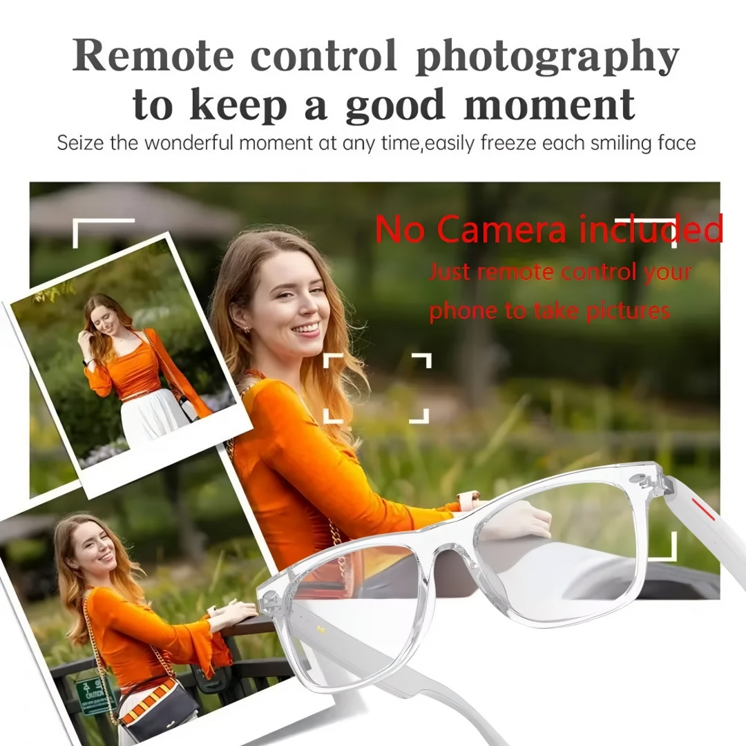 Smart Bluetooth Glasses with Speaker & Voice Assistant – IPX6 Waterproof | Fast US Shipping