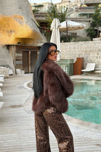 Rufina Luxe Faux Fur Jacket – Bitter Brown