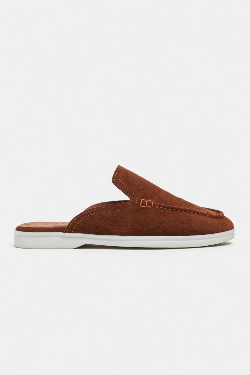 Sorrento – Handcrafted Genuine Suede Leather Mule Loafers – Navy Suede