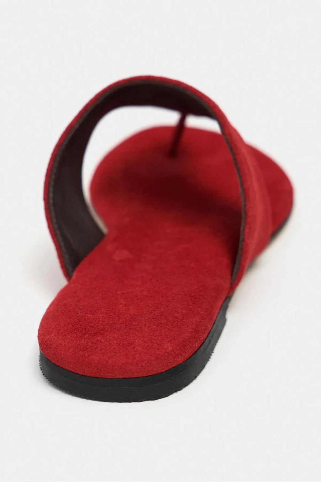 Ravello Handcrafted Genuine Leather Toe-Ring Sandals — Red Suede