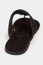 Ravello Handcrafted Genuine Leather Toe-Ring Sandals — Red Suede