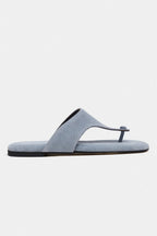 Ravello Handcrafted Genuine Leather Toe-Ring Sandals — Red Suede