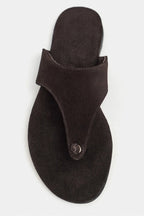 Ravello Handcrafted Genuine Leather Toe-Ring Sandals — Red Suede