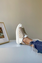 Waffle Sole Kapitone Kadın Sneaker Serisi - Siyah