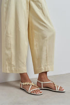 Amalfi Gold Medallion Flat Sandals – Beige
