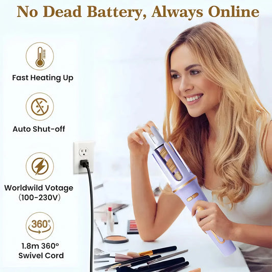 Intelligent Automatic Hair Curler – Professional Ceramic Auto Curling Iron with Anti-Tangle Technology - TrendiMarkt