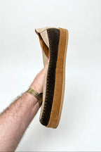 Cassian Two-Tone Leather Casual Sneakers – Beige & Brown