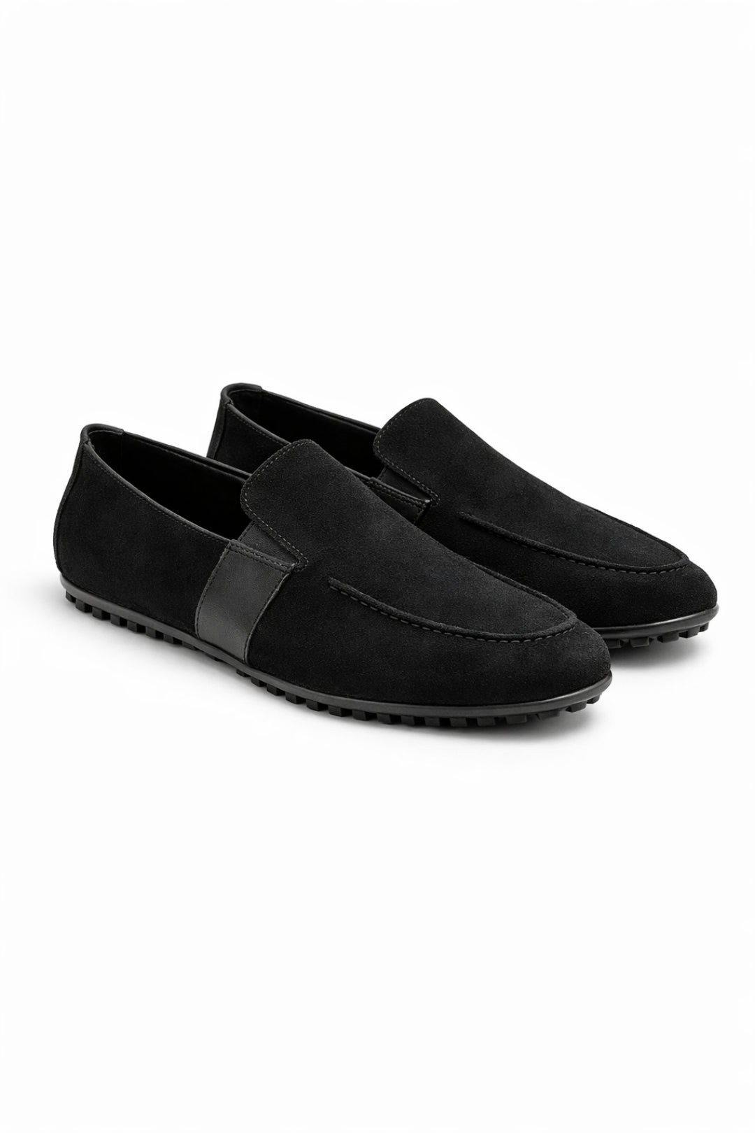 Siyah Hakiki Süet Ultra Esnek Driver Loafer