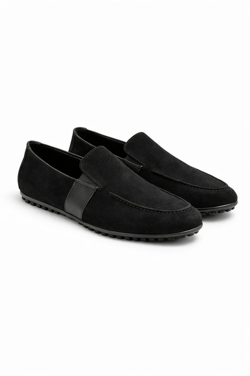 Black Genuine Suede Ultra Stretch Driver Loafer