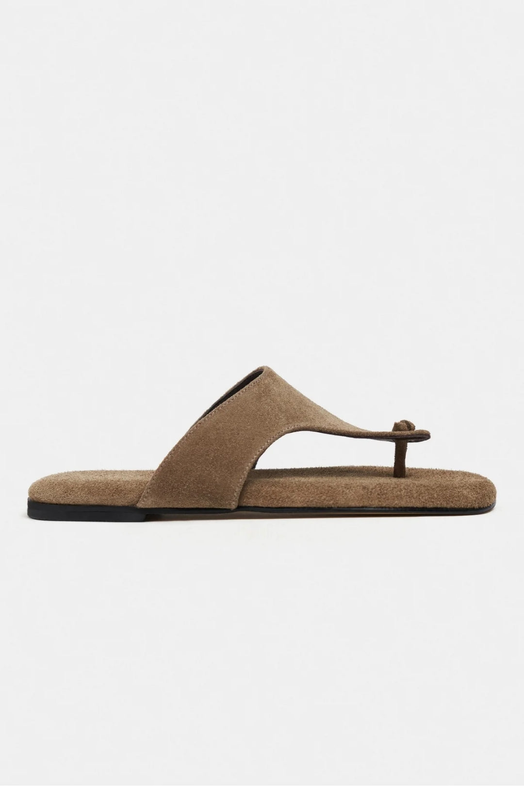 Ravello Handcrafted Genuine Leather Toe-Ring Sandals — Red Suede