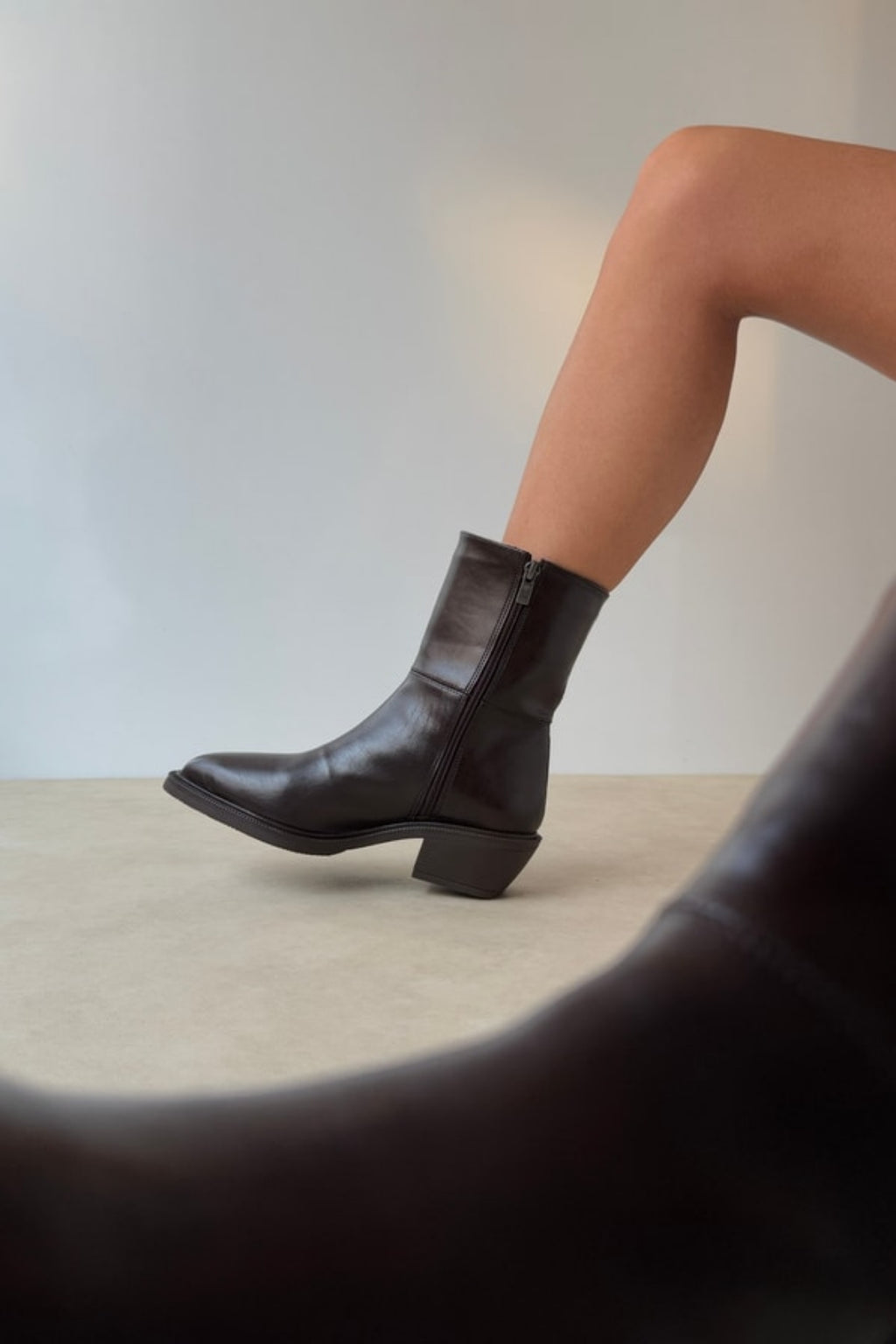 Arielle Short Western Boots – Black Croc