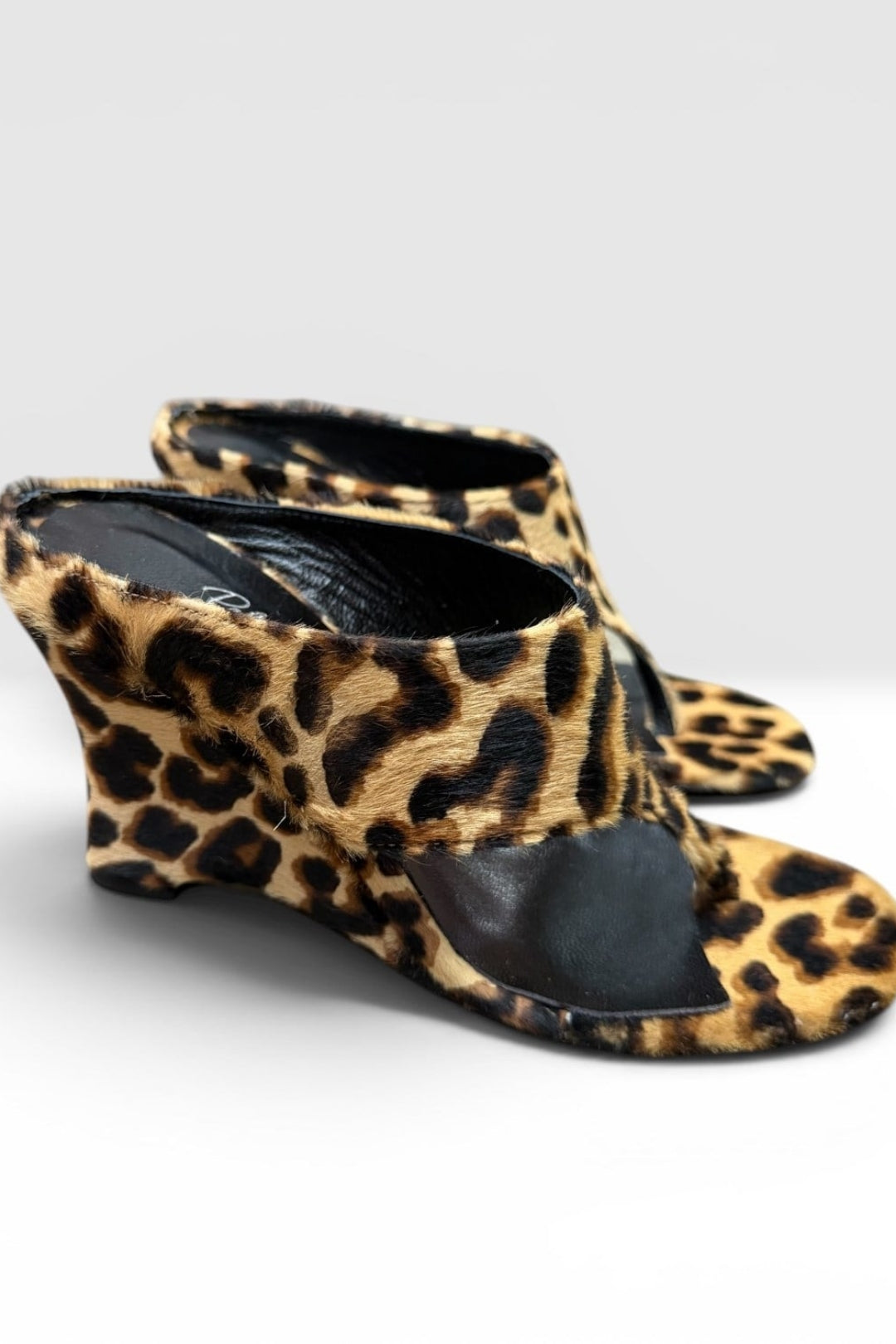 Moscow Leopard Wedge Mule Heels
