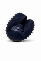 Navy Genuine Suede Ultra Flexible Rubber Sole Loafer