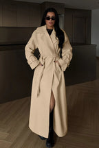 Verya Longline Belted Coat – Cream