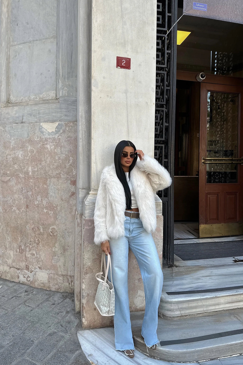 Rufina Luxe Faux Fur Jacket – Cream