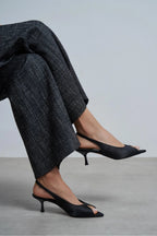 Aurelia Satin Peep-Toe Slingback Kitten Heels – Pearl Satin