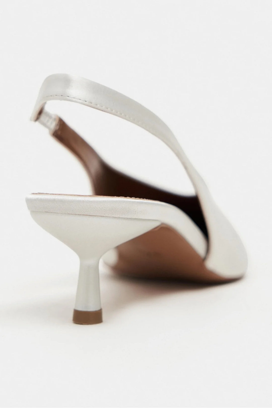 Wilson Pearl Satin Slingback Kitten Heels – Coffee