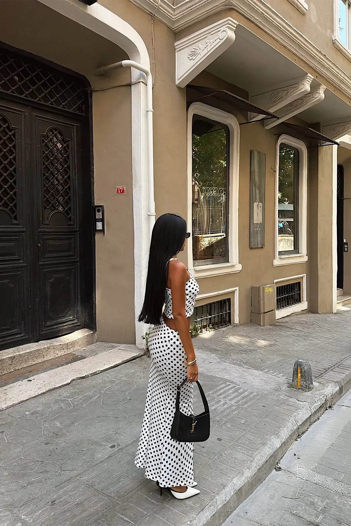 Zayra Polka-Dot Skirt Set