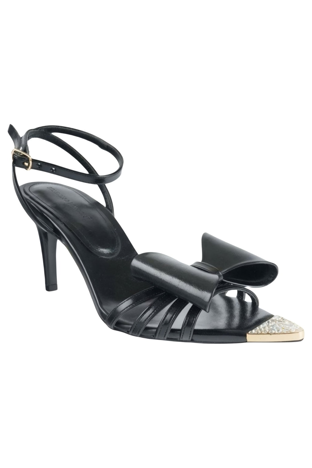 Viyola Gold Metal Uçlu Çoklu Bantlı Sivri Burun Stiletto