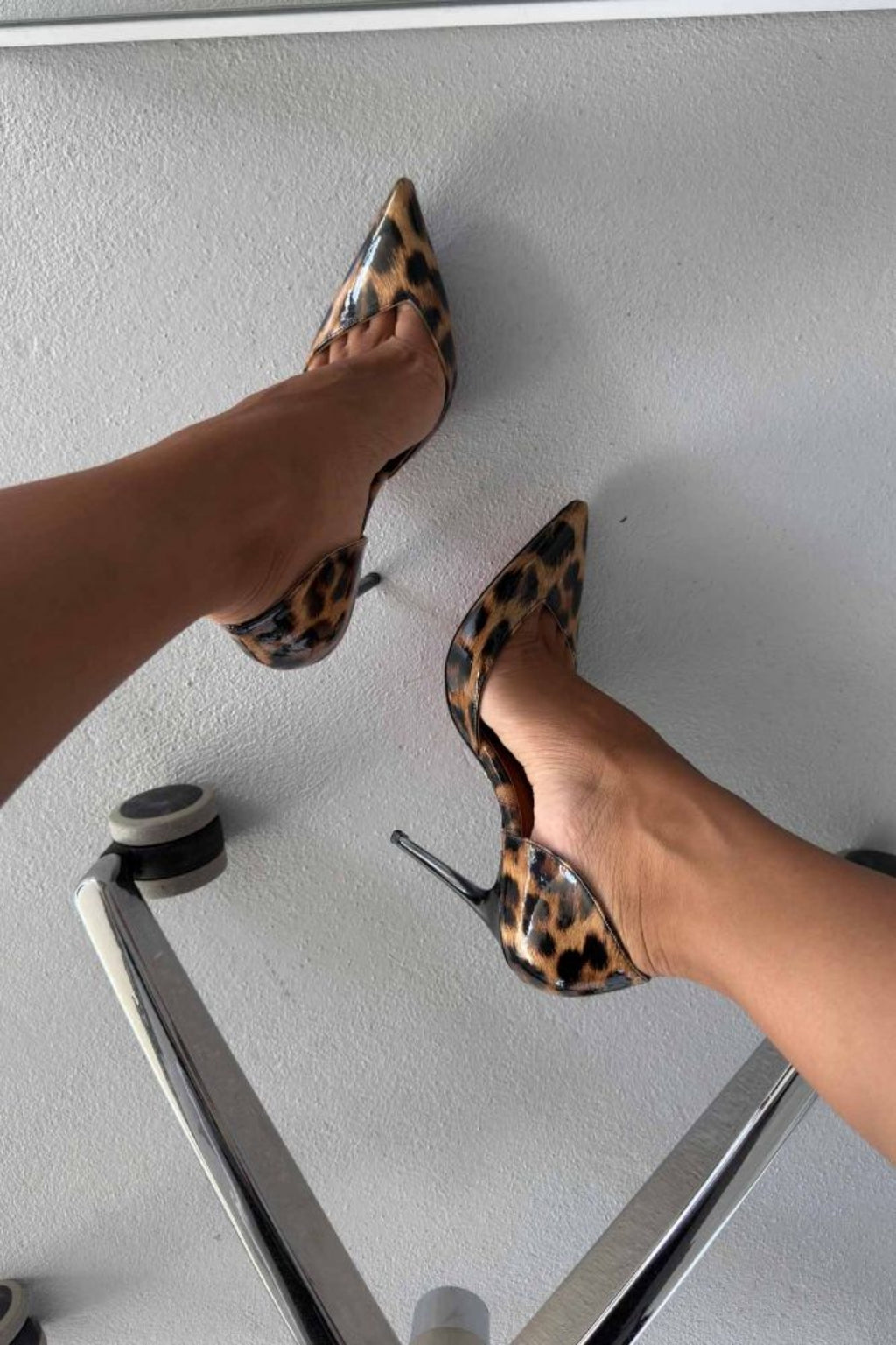 Belladonna Leopard Patent Stiletto Pumps