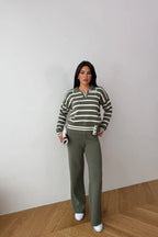 Blythe Striped Polo Knit Two-Piece Set