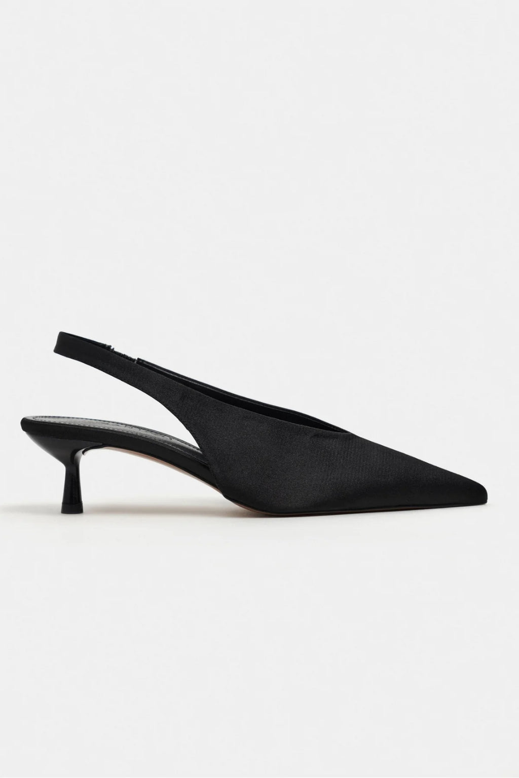 Wilson Slingback Satin Kitten Heels – Red