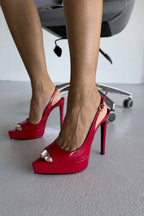 Heimdall Toka Detaylı 13 CM Platform Stiletto - Siyah