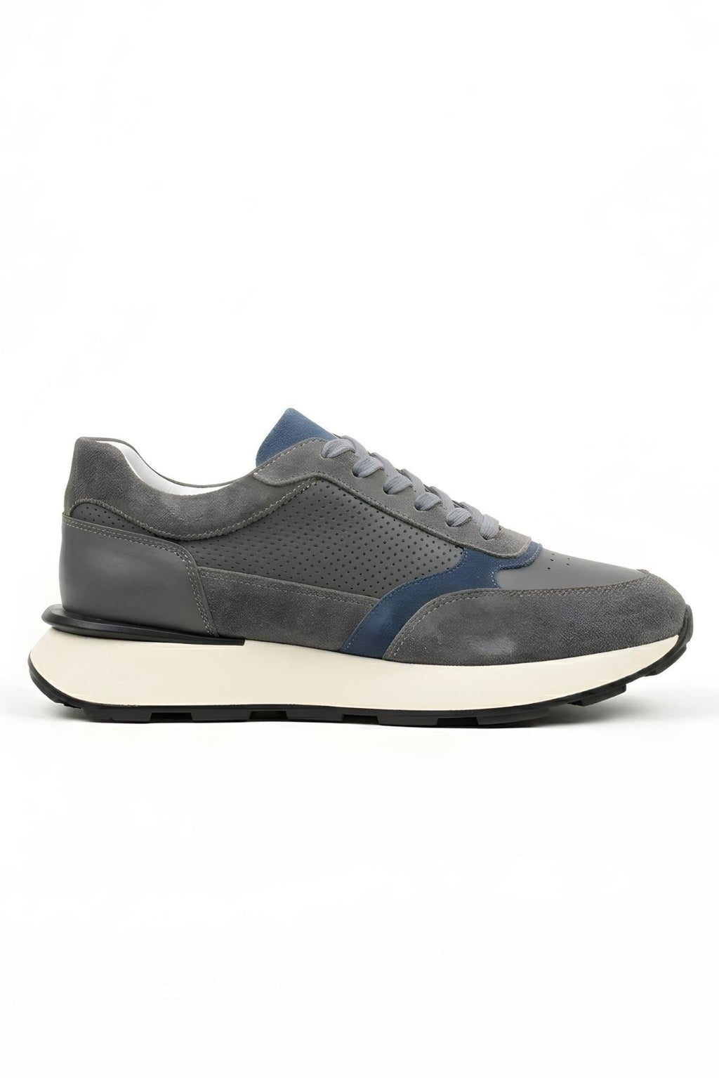 Gri %100 Hakiki Deri Ultra Hafif Eva Taban Sneaker
