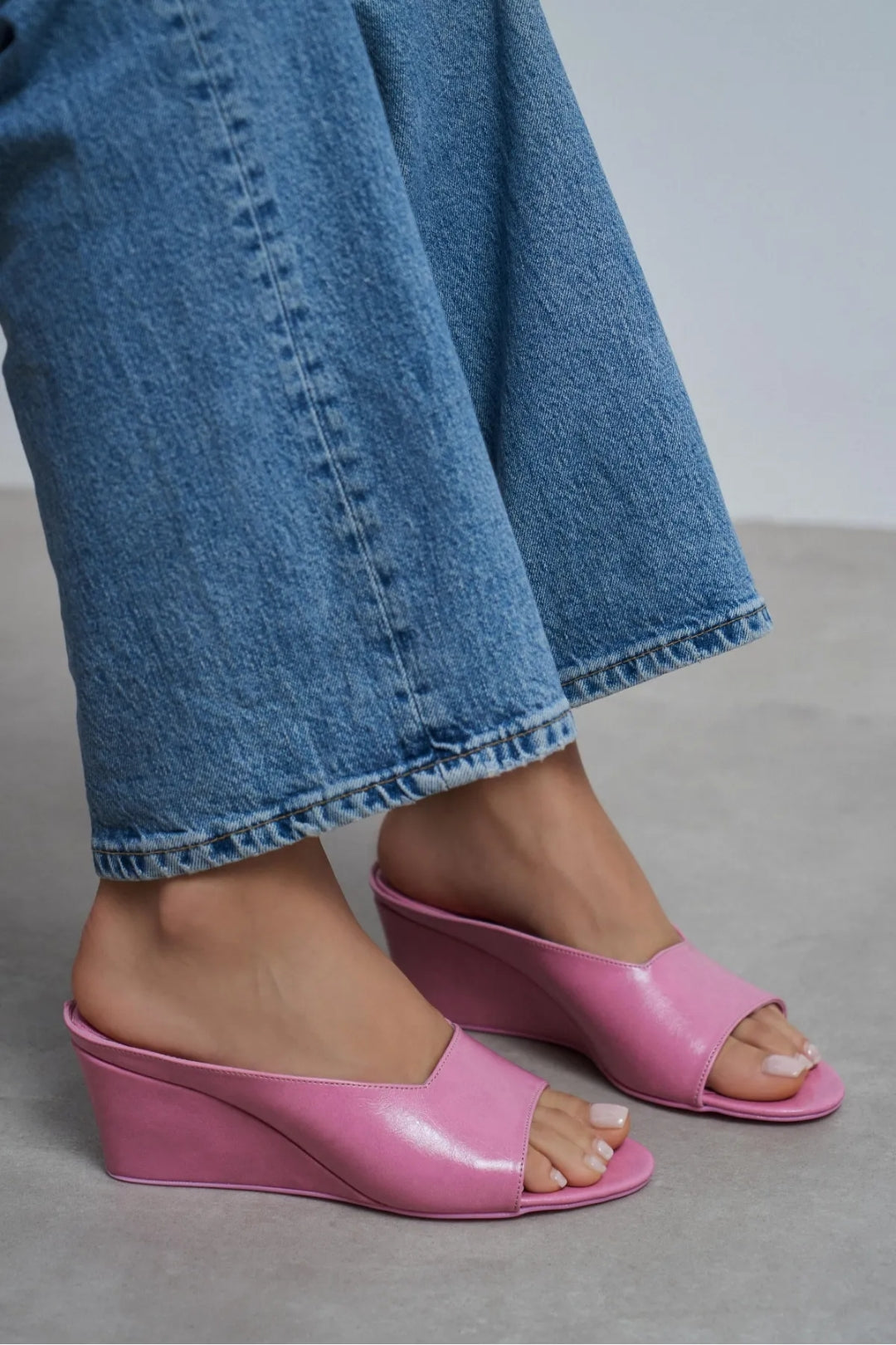 ALLISON Rustic Wedge Heel Slide Sandals for Women – 7 cm Comfort Heel