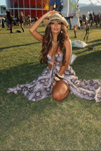 Sorelia Serpentine Cutout Maxi Dress – Snake Print