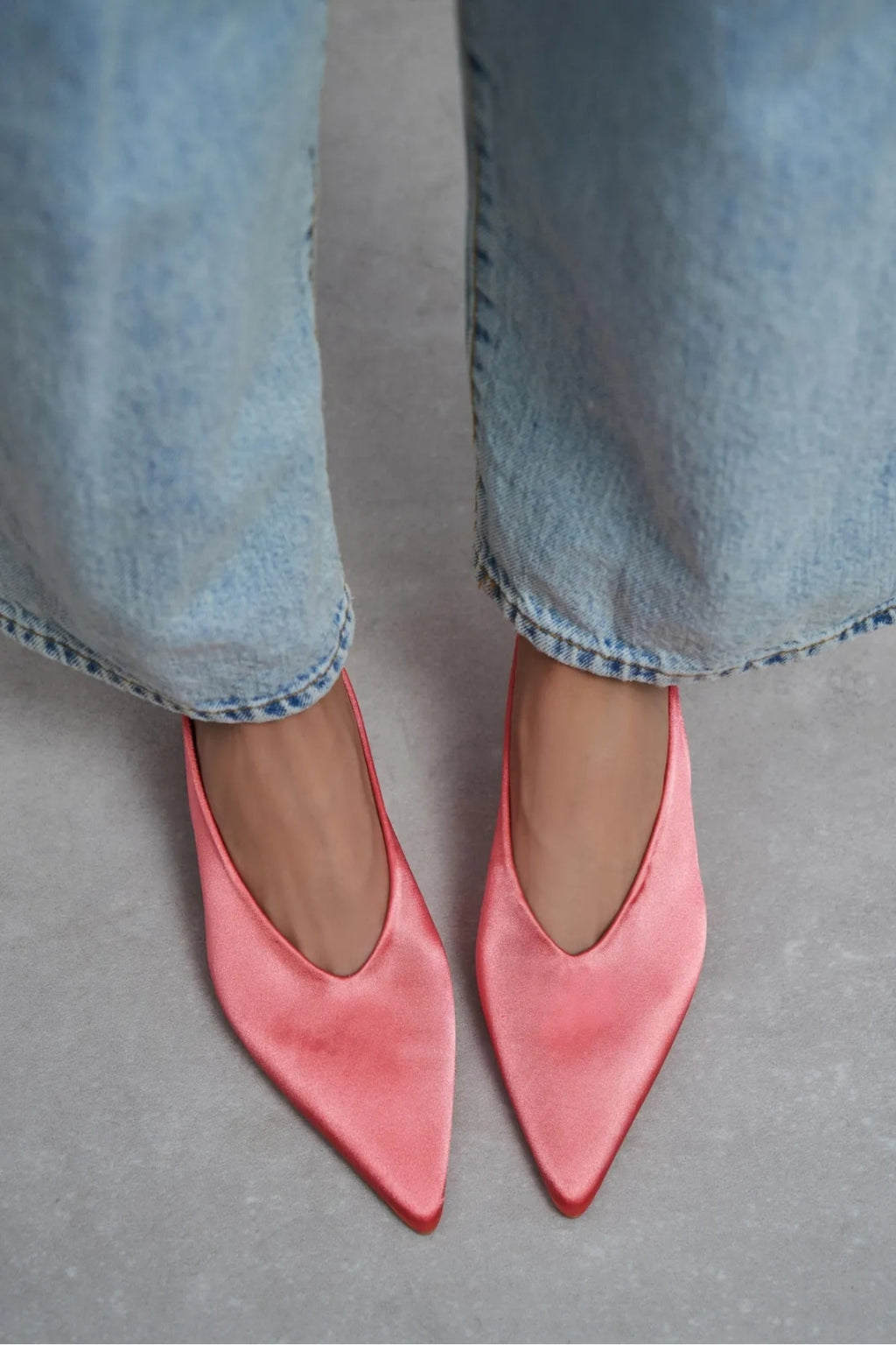 WILSON Satin Slingback Heels – Salmon Satin