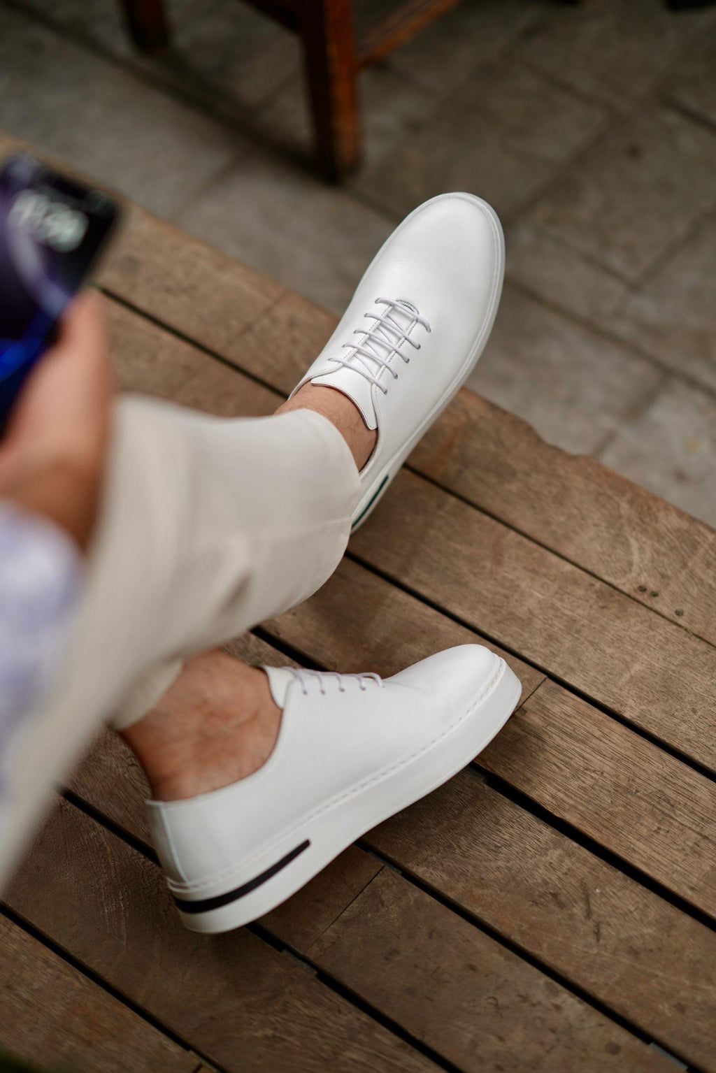 Martin Beyaz %100 Hakiki Deri Ultra Hafif Eva Taban Sneaker
