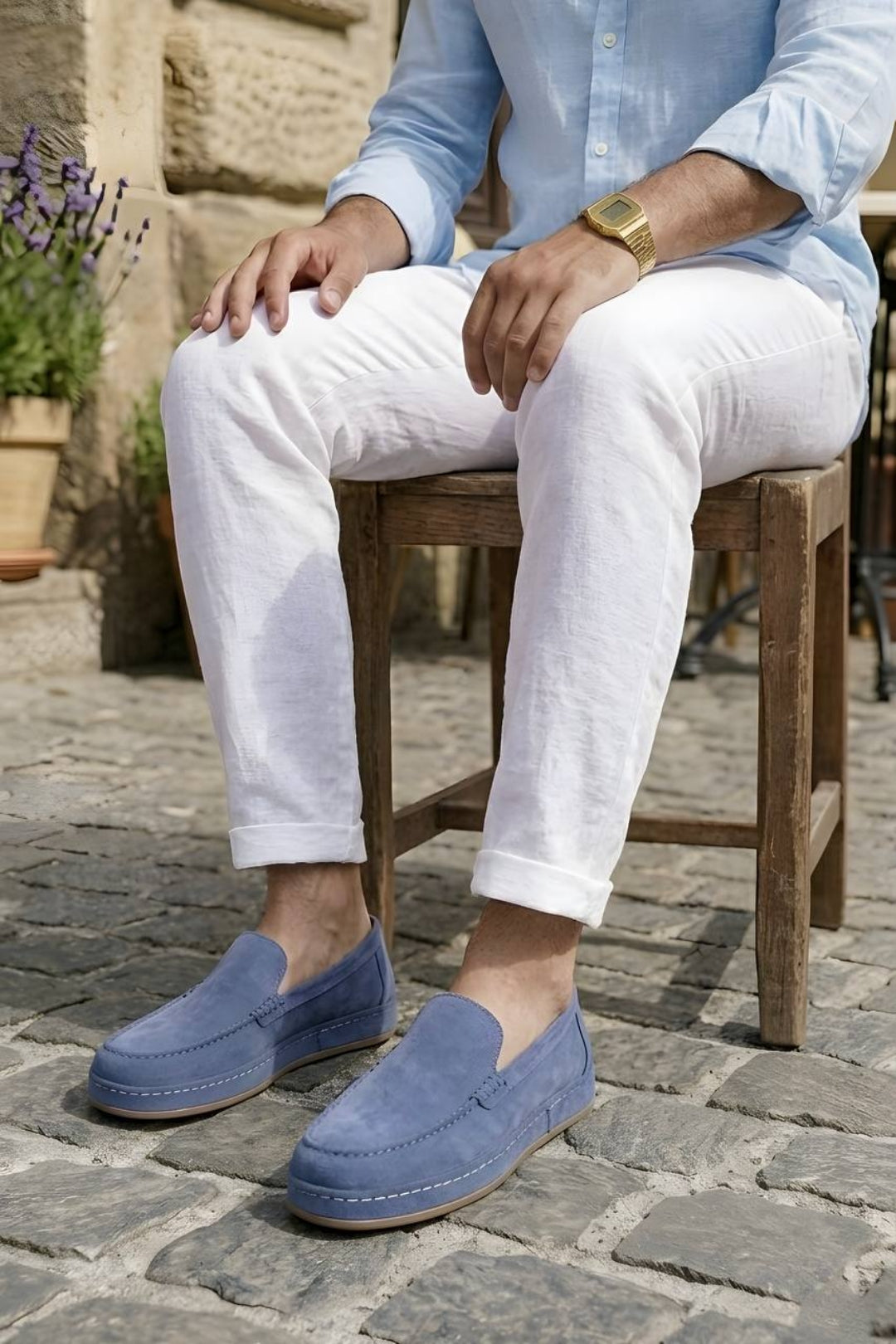 Gustavo Mavi %100 Hakiki Süet Deri Sarmalı Kauçuk Taban Sneaker