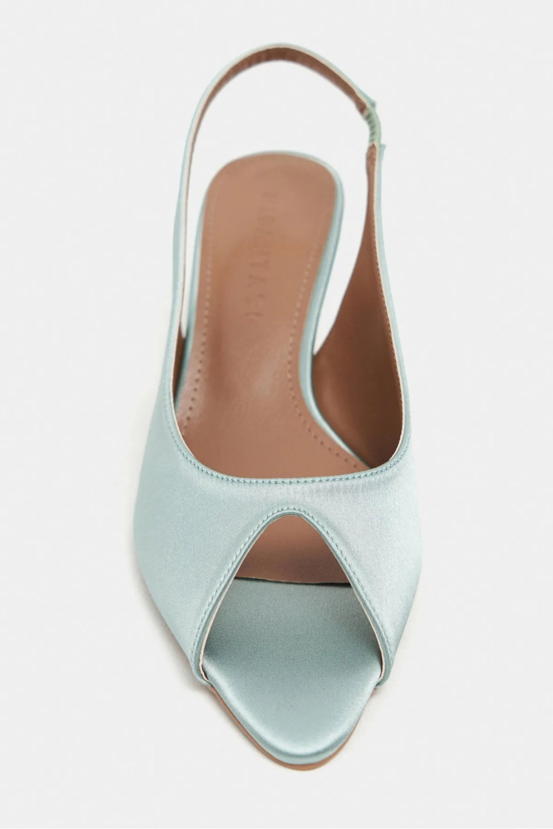 Aurelia Satin Peep-Toe Slingback Kitten Heels – Salmon Satin