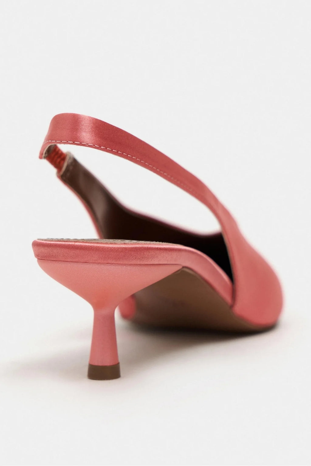 WILSON Satin Slingback Heels – Salmon Satin